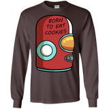 T-Shirts Dark Chocolate / S Final Space Gary Born To Eat Cookies Men's Long Sleeve T-Shirt