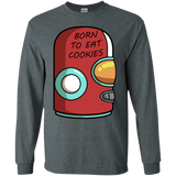 T-Shirts Dark Heather / S Final Space Gary Born To Eat Cookies Men's Long Sleeve T-Shirt