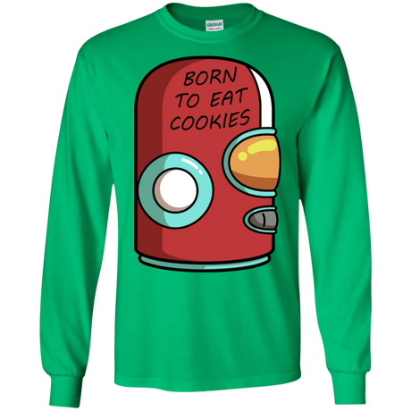 T-Shirts Irish Green / S Final Space Gary Born To Eat Cookies Men's Long Sleeve T-Shirt