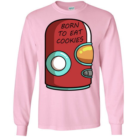 T-Shirts Light Pink / S Final Space Gary Born To Eat Cookies Men's Long Sleeve T-Shirt