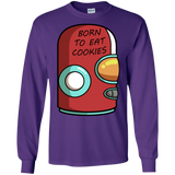 T-Shirts Purple / S Final Space Gary Born To Eat Cookies Men's Long Sleeve T-Shirt