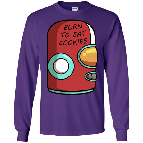 T-Shirts Purple / S Final Space Gary Born To Eat Cookies Men's Long Sleeve T-Shirt