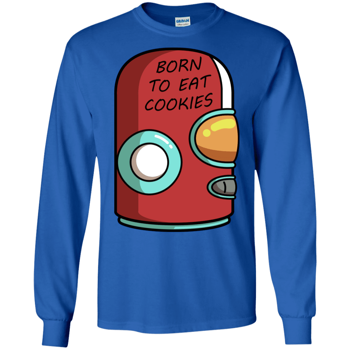 T-Shirts Royal / S Final Space Gary Born To Eat Cookies Men's Long Sleeve T-Shirt