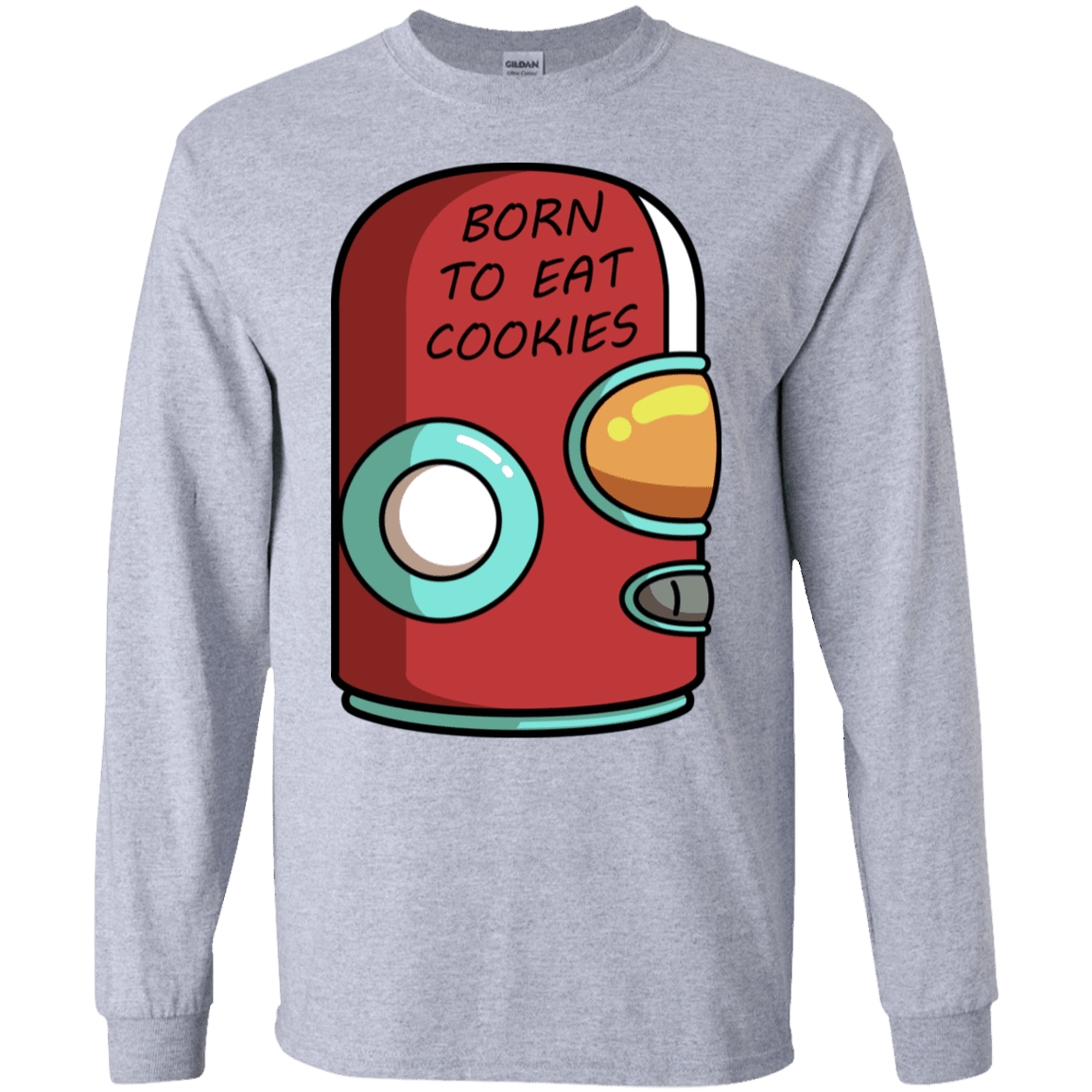 T-Shirts Sport Grey / S Final Space Gary Born To Eat Cookies Men's Long Sleeve T-Shirt