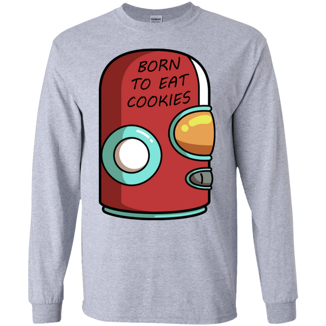 T-Shirts Sport Grey / S Final Space Gary Born To Eat Cookies Men's Long Sleeve T-Shirt