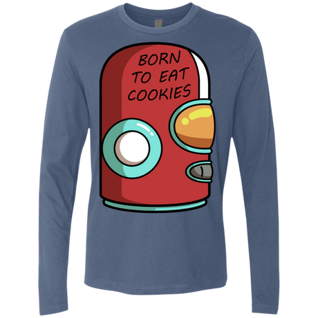 T-Shirts Indigo / S Final Space Gary Born To Eat Cookies Men's Premium Long Sleeve
