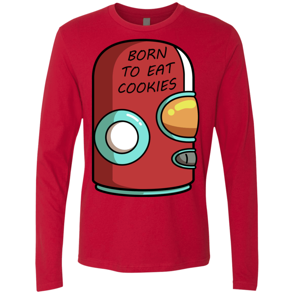 T-Shirts Red / S Final Space Gary Born To Eat Cookies Men's Premium Long Sleeve