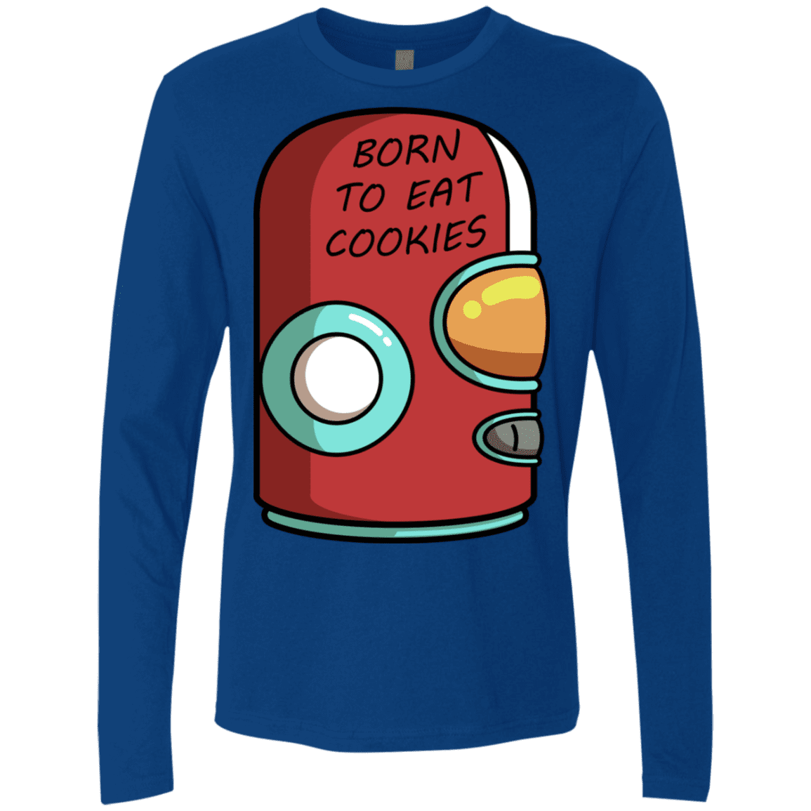 T-Shirts Royal / S Final Space Gary Born To Eat Cookies Men's Premium Long Sleeve