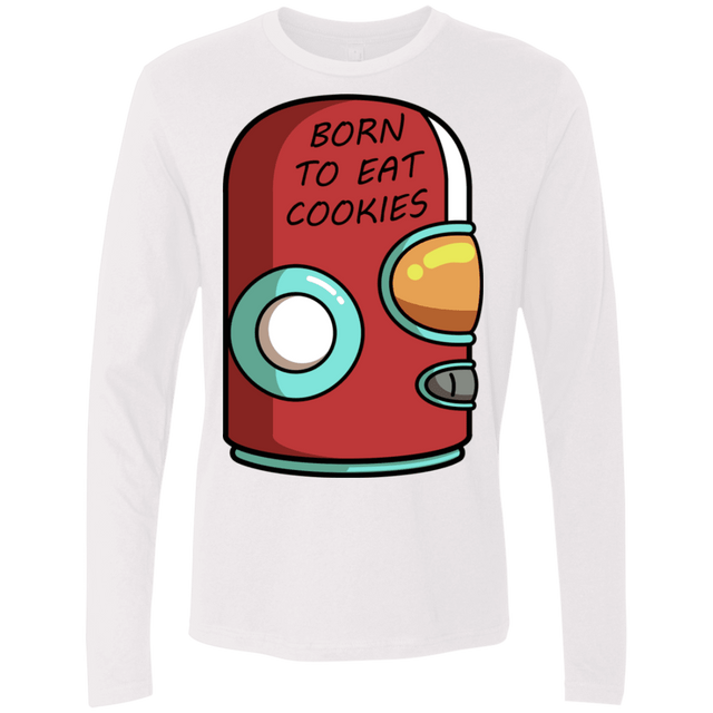 T-Shirts White / S Final Space Gary Born To Eat Cookies Men's Premium Long Sleeve