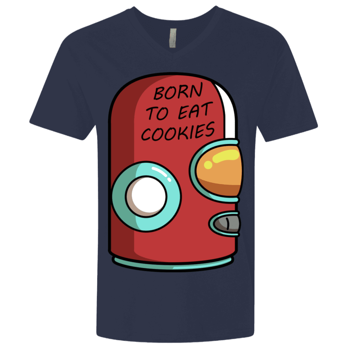 T-Shirts Midnight Navy / X-Small Final Space Gary Born To Eat Cookies Men's Premium V-Neck