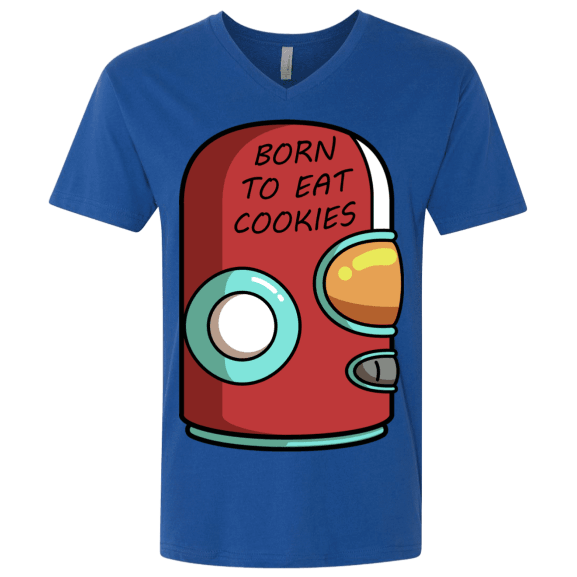 T-Shirts Royal / X-Small Final Space Gary Born To Eat Cookies Men's Premium V-Neck