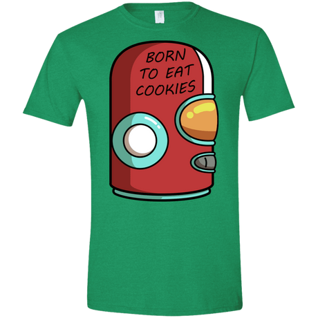 T-Shirts Heather Irish Green / M Final Space Gary Born To Eat Cookies Men's Semi-Fitted Softstyle