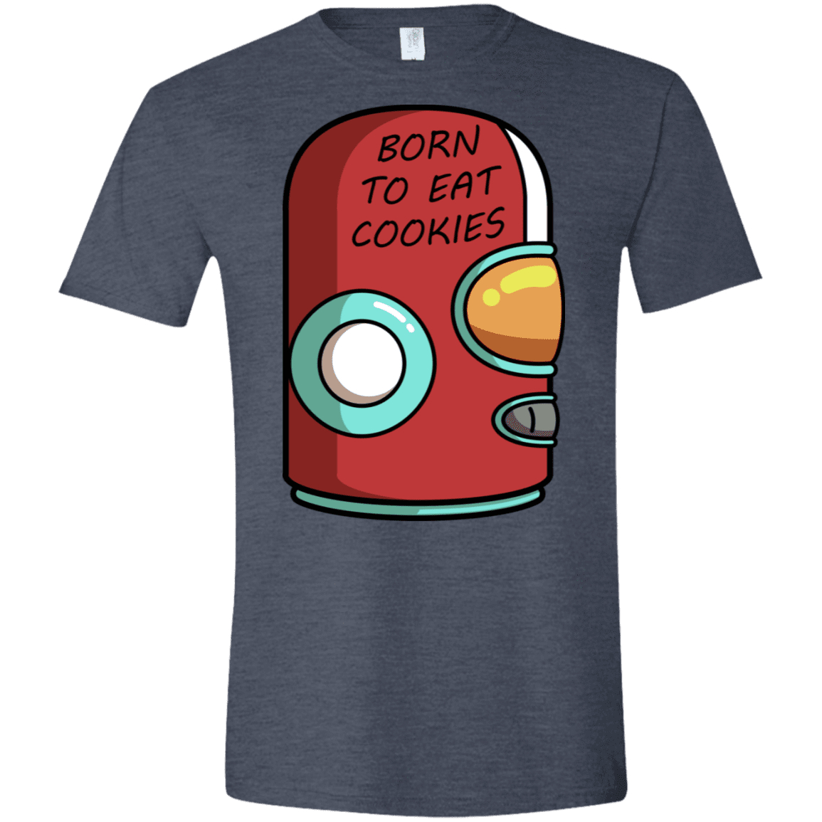 T-Shirts Heather Navy / S Final Space Gary Born To Eat Cookies Men's Semi-Fitted Softstyle