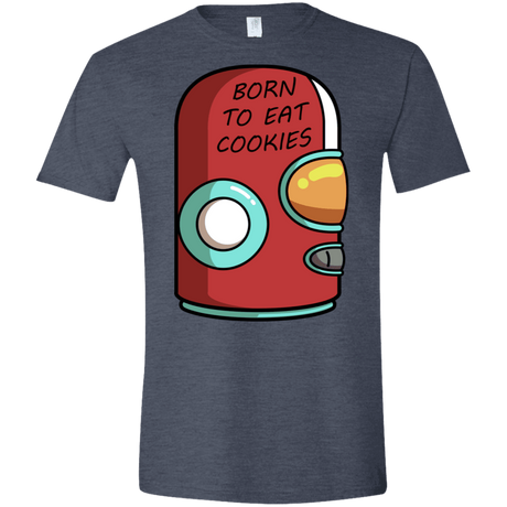 T-Shirts Heather Navy / S Final Space Gary Born To Eat Cookies Men's Semi-Fitted Softstyle