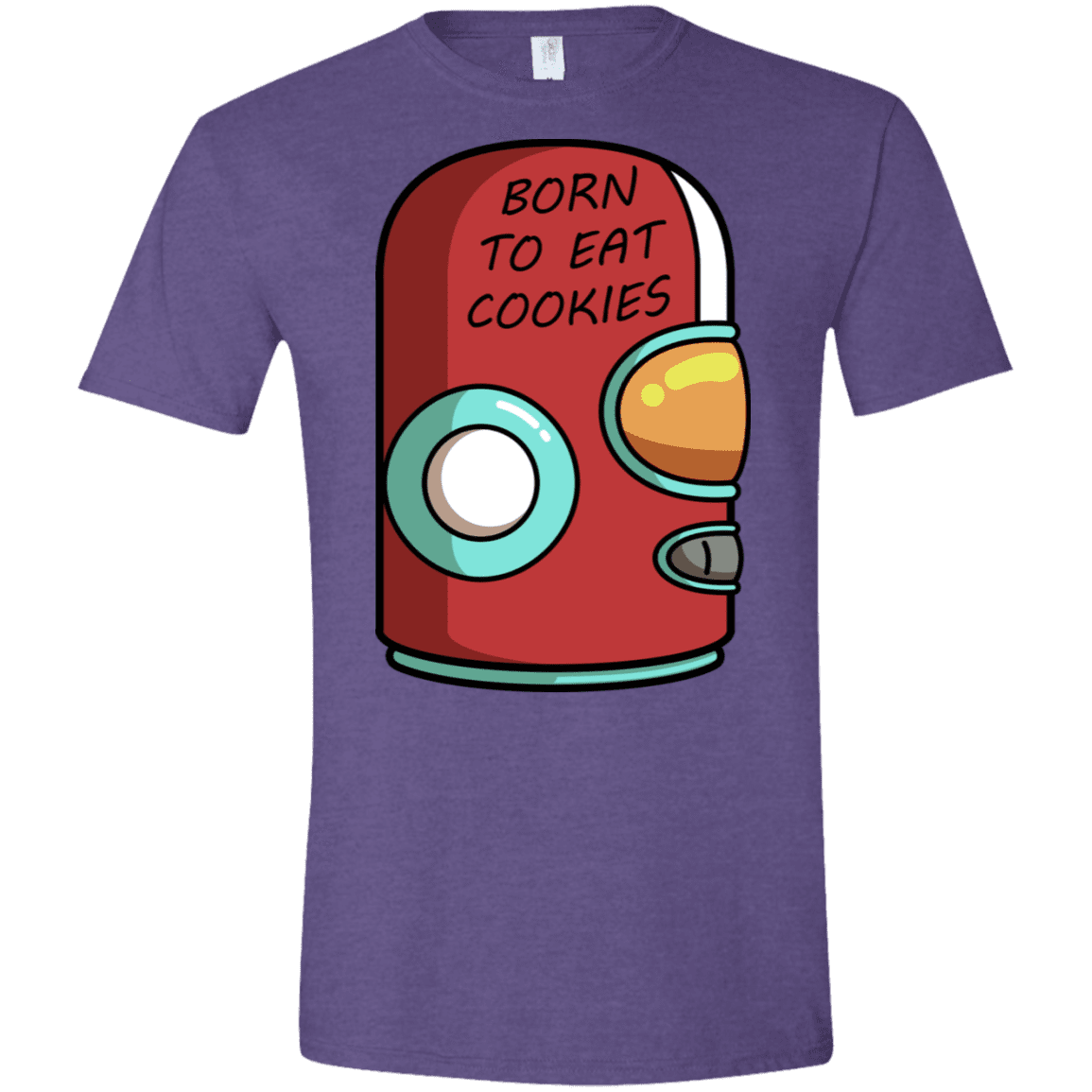 T-Shirts Heather Purple / S Final Space Gary Born To Eat Cookies Men's Semi-Fitted Softstyle
