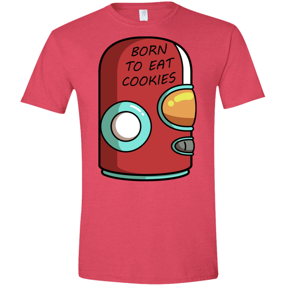 T-Shirts Heather Red / S Final Space Gary Born To Eat Cookies Men's Semi-Fitted Softstyle