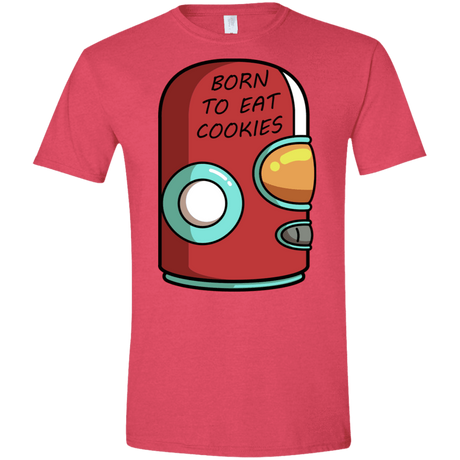 T-Shirts Heather Red / S Final Space Gary Born To Eat Cookies Men's Semi-Fitted Softstyle