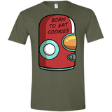 T-Shirts Military Green / S Final Space Gary Born To Eat Cookies Men's Semi-Fitted Softstyle