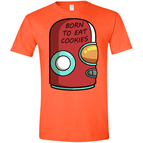 T-Shirts Orange / S Final Space Gary Born To Eat Cookies Men's Semi-Fitted Softstyle