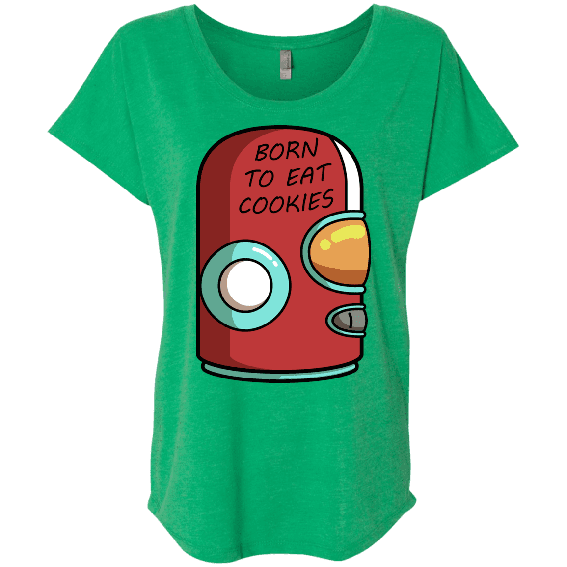 T-Shirts Envy / X-Small Final Space Gary Born To Eat Cookies Triblend Dolman Sleeve