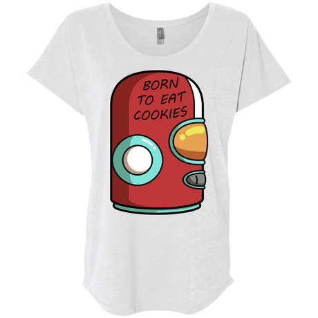 T-Shirts Heather White / X-Small Final Space Gary Born To Eat Cookies Triblend Dolman Sleeve