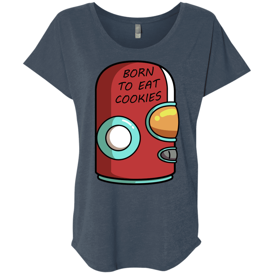 T-Shirts Indigo / X-Small Final Space Gary Born To Eat Cookies Triblend Dolman Sleeve