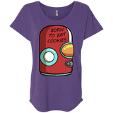 T-Shirts Purple Rush / X-Small Final Space Gary Born To Eat Cookies Triblend Dolman Sleeve