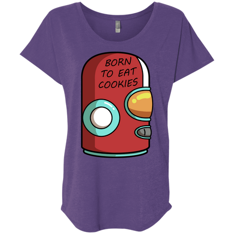 T-Shirts Purple Rush / X-Small Final Space Gary Born To Eat Cookies Triblend Dolman Sleeve