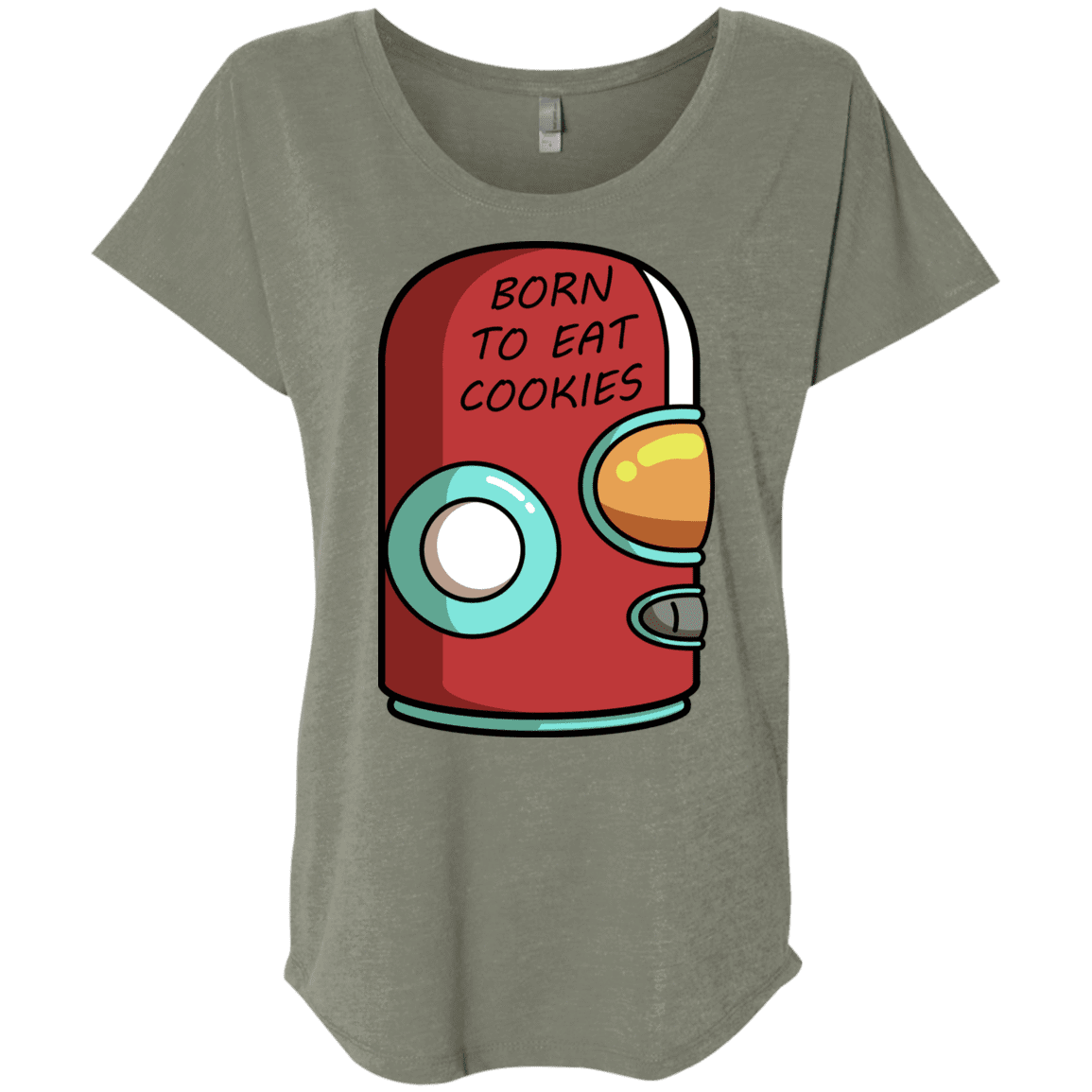 T-Shirts Venetian Grey / X-Small Final Space Gary Born To Eat Cookies Triblend Dolman Sleeve
