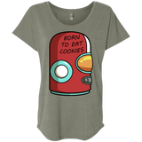 T-Shirts Venetian Grey / X-Small Final Space Gary Born To Eat Cookies Triblend Dolman Sleeve