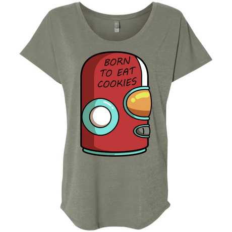 T-Shirts Venetian Grey / X-Small Final Space Gary Born To Eat Cookies Triblend Dolman Sleeve