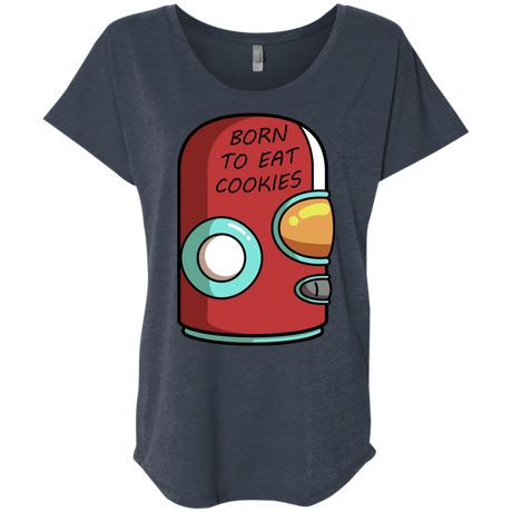 T-Shirts Vintage Navy / X-Small Final Space Gary Born To Eat Cookies Triblend Dolman Sleeve