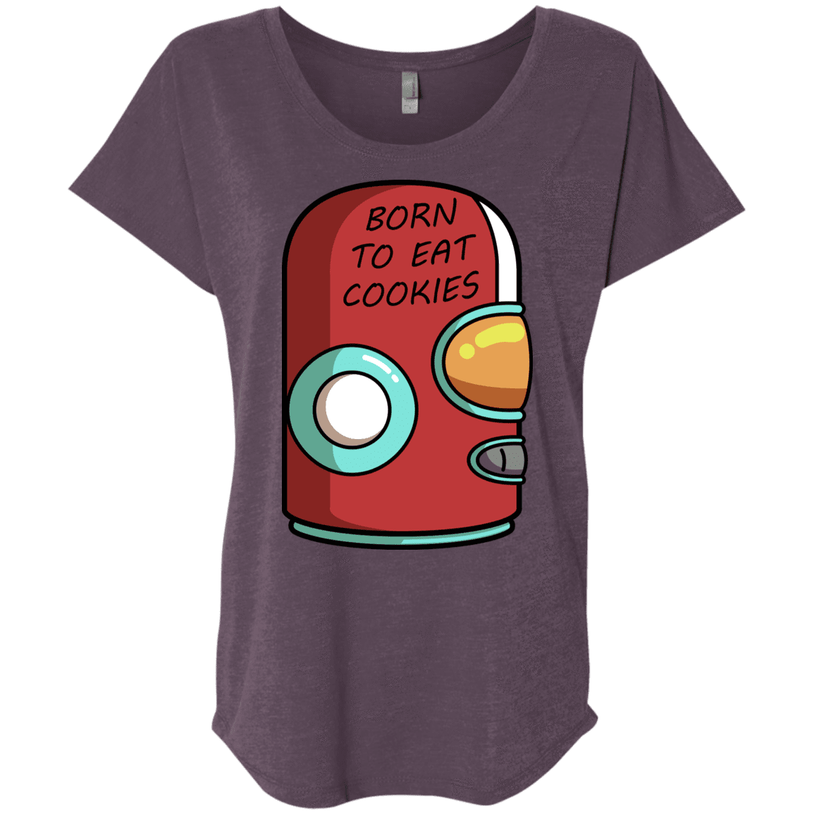 T-Shirts Vintage Purple / X-Small Final Space Gary Born To Eat Cookies Triblend Dolman Sleeve