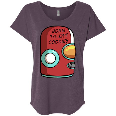 T-Shirts Vintage Purple / X-Small Final Space Gary Born To Eat Cookies Triblend Dolman Sleeve