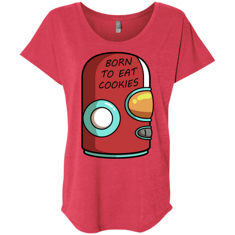 T-Shirts Vintage Red / X-Small Final Space Gary Born To Eat Cookies Triblend Dolman Sleeve