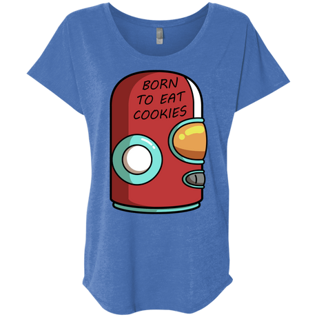 T-Shirts Vintage Royal / X-Small Final Space Gary Born To Eat Cookies Triblend Dolman Sleeve