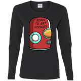 T-Shirts Black / S Final Space Gary Born To Eat Cookies Women's Long Sleeve T-Shirt