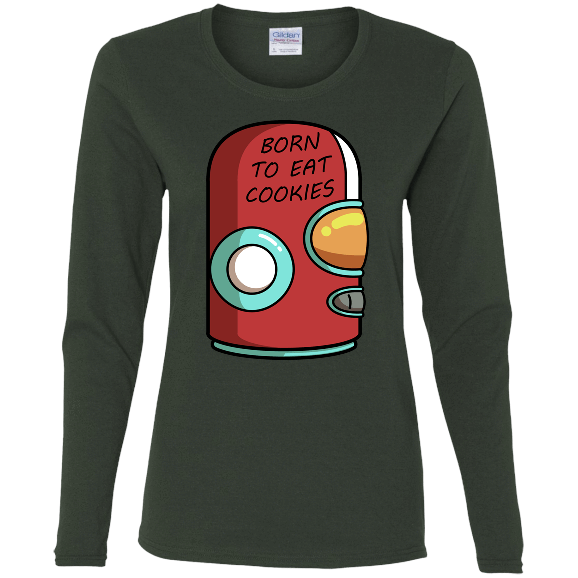 T-Shirts Forest / S Final Space Gary Born To Eat Cookies Women's Long Sleeve T-Shirt