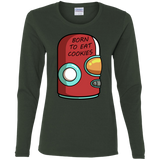 T-Shirts Forest / S Final Space Gary Born To Eat Cookies Women's Long Sleeve T-Shirt