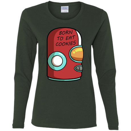 T-Shirts Forest / S Final Space Gary Born To Eat Cookies Women's Long Sleeve T-Shirt