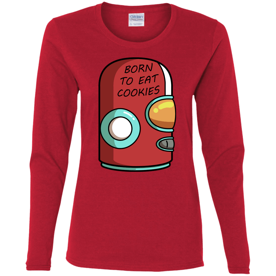 T-Shirts Red / S Final Space Gary Born To Eat Cookies Women's Long Sleeve T-Shirt