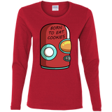 T-Shirts Red / S Final Space Gary Born To Eat Cookies Women's Long Sleeve T-Shirt