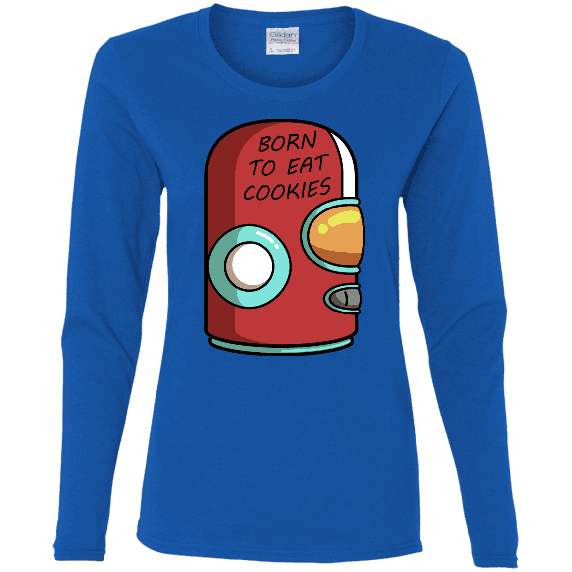 T-Shirts Royal / S Final Space Gary Born To Eat Cookies Women's Long Sleeve T-Shirt