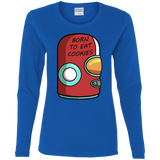 T-Shirts Royal / S Final Space Gary Born To Eat Cookies Women's Long Sleeve T-Shirt