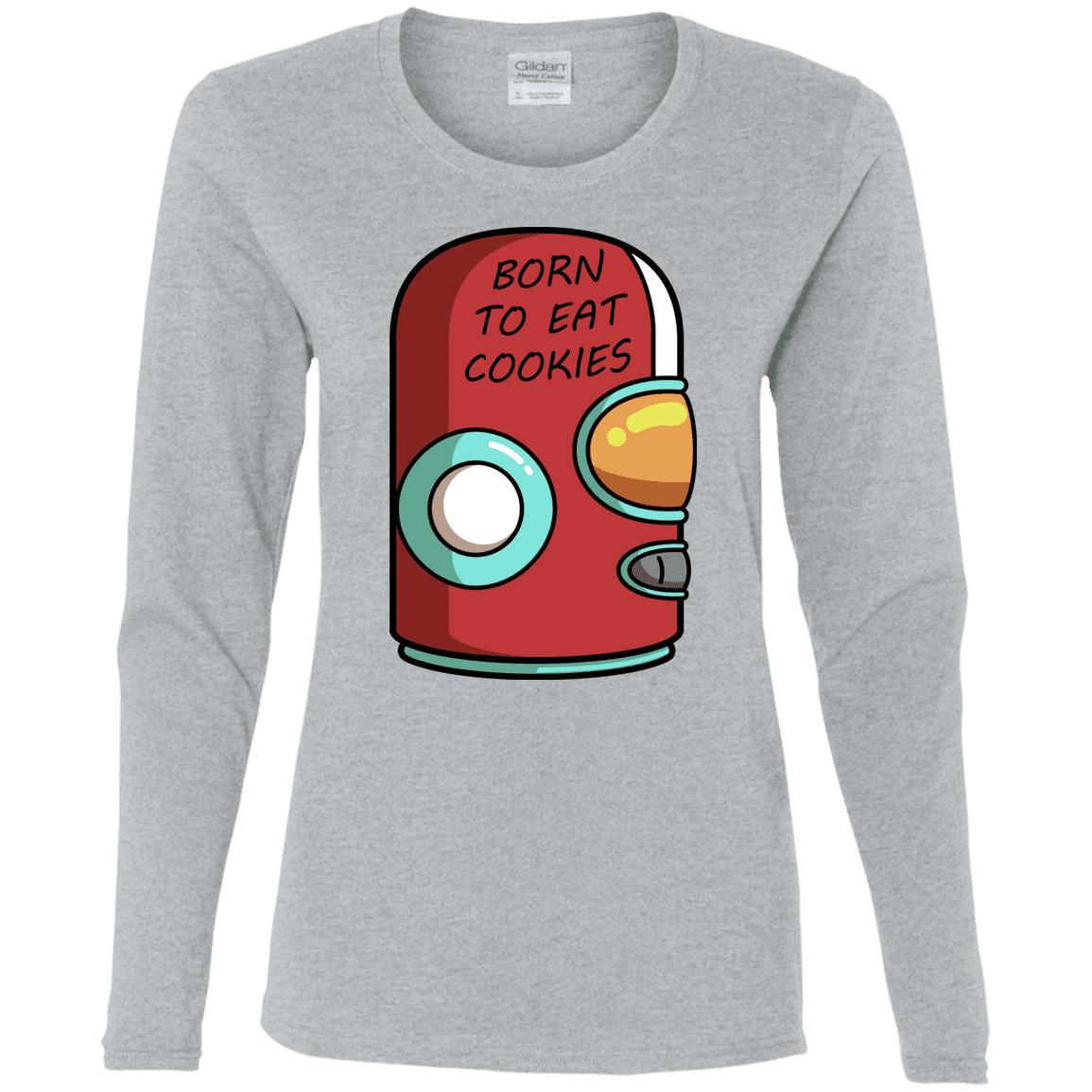 T-Shirts Sport Grey / S Final Space Gary Born To Eat Cookies Women's Long Sleeve T-Shirt