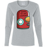 T-Shirts Sport Grey / S Final Space Gary Born To Eat Cookies Women's Long Sleeve T-Shirt