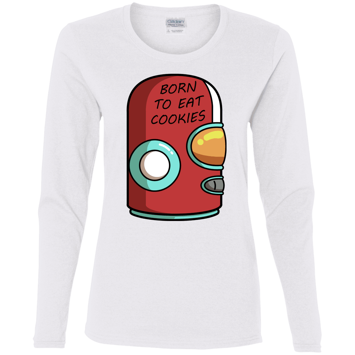 T-Shirts White / S Final Space Gary Born To Eat Cookies Women's Long Sleeve T-Shirt