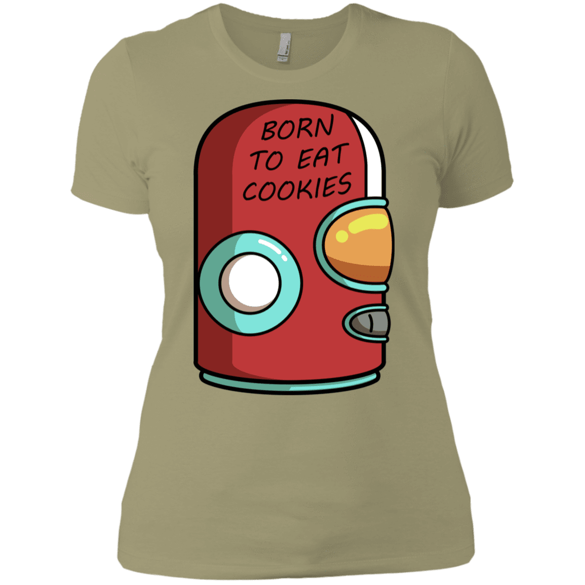 T-Shirts Light Olive / X-Small Final Space Gary Born To Eat Cookies Women's Premium T-Shirt