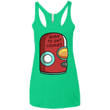 T-Shirts Envy / X-Small Final Space Gary Born To Eat Cookies Women's Triblend Racerback Tank