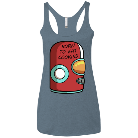 T-Shirts Indigo / X-Small Final Space Gary Born To Eat Cookies Women's Triblend Racerback Tank